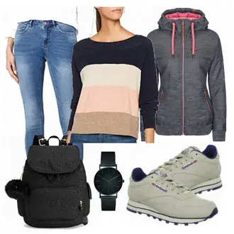 Outfit mit Schwarz Ausgefallener Hoodie/Lederjacke/Teddy Sweatshirt/Vintage Hoodie/Sport Sweatshirt/Women's Fleece Sweatshirts/Strick Hoodie Only "Amazon Look"