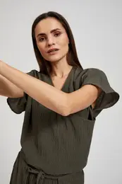 Dmsk halenka s vstihem - olivov zelen