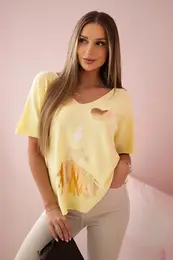 Kesi Woski V-neck sweater blouse yellow