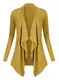 Urban GoCo Damen Strickjacke Cardigan Langarmshirt Wasserfall Strickmantel (M, Mustard)