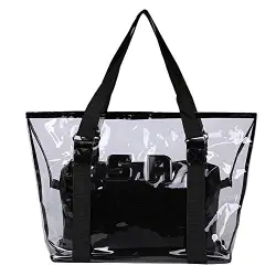 Wasserfeste, transparente Handtasche für den Strand mit Bikini-Badeanzug, 2er-Set, tragbar über die Schulter, von Artone , Black Set of 2 (Schwarz) - FIGARODL030508