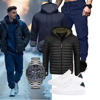 Outfit mit DunkelBlau/Blau FunktionsHose/SportHose/Jogger Hose/Cargo-JoggingHose/Capri Elegancity "Freizeit Outfit"