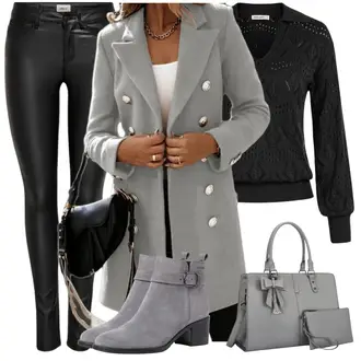 Echtleder Outfit mit Grau/Hellgrau/Dunkelgrau Winter Stiefelette/Leder Stiefelette/Gefütterte Stiefelette/Flache Stiefelette/SommerStiefelette Tamaris "Perfekt Für Den Herbst"