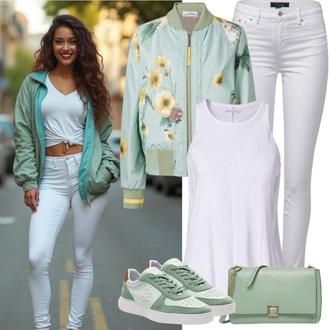 Sport Outfits 80er mit Hellgrün/Grün/Hellblau Blusenjacke/Bomberjacke/Frühlingsjacke/Sommerjacke/Nachhaltige Jacke/Vintage Jacke/Bluse mit Stehkragen/Bluse mit Puffärmel/Kinder Spielzeug/Carmen­bluse/Cordbluse/Crash­bluse/Außergewöhnliche Bluse/Volantbluse/Vintage Bluse Only "Perfekt für den Frühling"Look: Feine, Uni, Classic, Rap, Rad, Stil, Retro, 80er, Mit Transparent