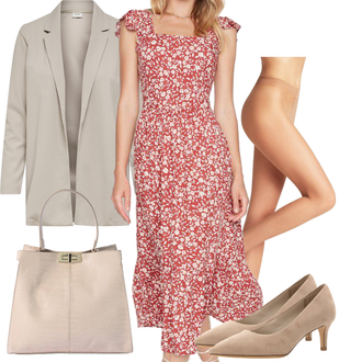 Avond Outfits Gala met bruin/beige Shopper tas/Zakelijke Tas/Draagtas/Schoudertas/Grote tas/Kantoortas nouka "Lente outfit"Look: Moederdag, Speciale gelegenheden, Jubileum, Gala, Kerst, Verjaardag