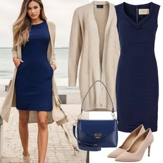 70. leta, Disko outfit mit Modra/Temno modra Športna Obleka/Mrežasto oblačilo/Obleka iz jerseya Tommy Jeans "Modni prosti čas outfit"Look: Kolo, Overdressed, Seksi, Športno, Egirl, Brez šivov, Transparent, GoGo, Morski, Disko, Ekstravaganten