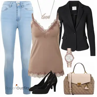 Elegante Outfits Jeans mit Blau Hose only petite "Elegantes Alltagsoutfit"
