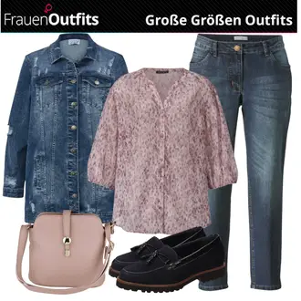 Herbst Outfit mit Mantel/Jacke/Pullover/Jeansjacke Angel of Style "Perfekt für Mollige"