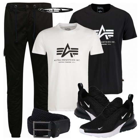 Grau T-Shirt Alpha Industries kombinieren