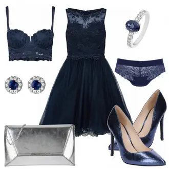 Outfit mit Kleid Laona "bluesilver"
