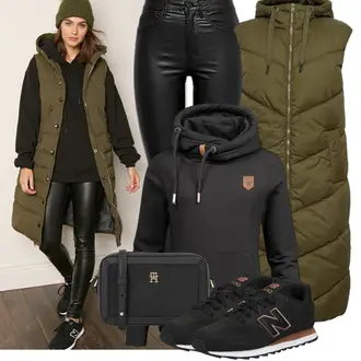 Outfit mit Schwarz Tommy Hilfiger "Perfekt für den Winter"