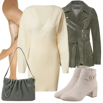 Outfit sa Siva/Pink Haljina Veći Broj/Pletivo Veći Broj/Tunika Leger by Lena Gercke "Jesenski outfiti"