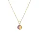 Lucardi Dames Stalen goldplated ketting met opaal - Ketting - Staal - Goudkleurig - 47 cm