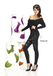 MARCELLA women's leggings with Push-Up effect and leather inserts