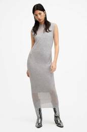 Obleka PATRICE DRESS siva barva, W216DA