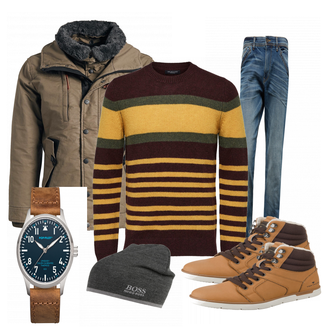 Outfit mit Braun Sneaker Tom Tailor "Kredo"