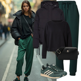 Goldene und Schwarze Oversized Sweatshirts Outfits image