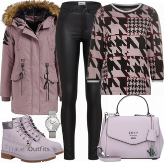 Outfit mit Grau Stiefel Timberland "STREET ONE Shirt"