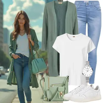 Outfit met wit/Crème/Donkergroen Sneaker met gaatjesmotief/Zomer sneaker/Skateschoen/Smalle sneaker/Lage Sneaker/Vintage Sneaker Lacoste "Geweldige look voor de lente"
