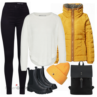 Outfit mit Schwarz Stiefel VERO MODA "Praktischer Look"