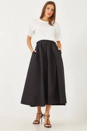Women's Pocket Detailed Elastic Waist Parachute Balloon Skirt