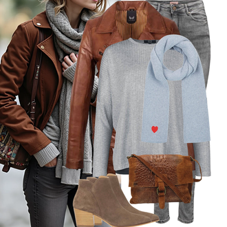 Boho Outfit met grijs/bruin/beige Western Enkellaars/Zomerse enkellaarsje/Gevoerde Enkellaars/Leren enkellaars/Cowboylaars/Chelsea Boot Kazar, bruin/Donkerrood/oranje Brief Portemonnee/Schooltas/Herentas made in italy "Modieuze lente-outfit"Look: Boho, Klassiek, Simpel, Licht, Stijl, Jaren 20, 70s, Casual, Landelijke stijl, Naadloos, Vintage, Western, Prachtige, Boheems, Unisex, Old Money, Wilde Westen