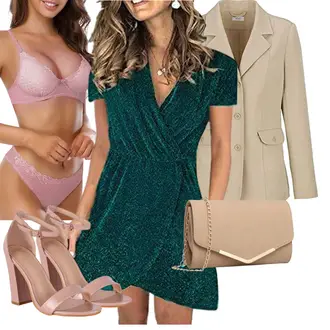 High Heels Outfit mit Rosa/Gold/Lila Sandalette/Sandalen Mit Absatz/Sandalen Mit Blockabsatz Elara "Stylische Sommerlaune"