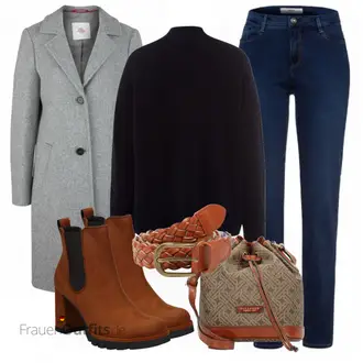 Outfit mit Braun/Rot Stiefel Paul Green "Praktischer Look"