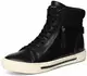 Noir Baskets Cuir pour Femme