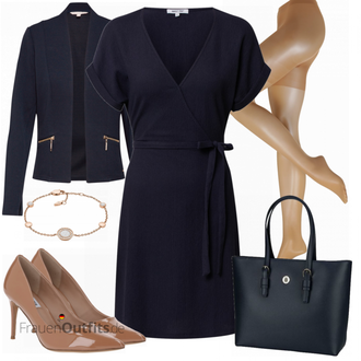 Business Outfits Sommer mit Dunkelblau Kleid Große Größe/Tunika About You "Super schönes Outfit fürs Büro"