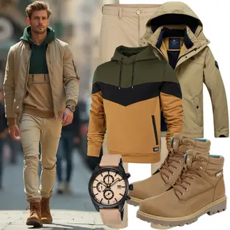 Schicke Outfits Hochzeit mit Beige/Khaki/Braun/Dunkelgrau Armbanduhr/Kettenuhr/Uhrwerkzeug Hugo "Outfit für den Winter"Look: Bar, Wasen, Date, Silvester, Strandtag, Schule, Standesamt, Hawaii, Pop Konzert, Hochzeit