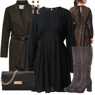 Hochzeits Outfits Winter Hochzeitsgast mit Schwarz/Dunkelblau Klassische Tunika/Elegante Tunika/ausgefallene tunika/Festliche Tunika/Longbluse/Mittelalter Tunika/Tunika A-linie/Tuniken-Shirt/Wikinger Tunika/Blusenkleid/Langärmliges Winterkleid/Langarm Etuikleid/Puffärmel Kleid/Gesmoktes Kleid/Tunika Kleid/Rollkragenkleid VERO MODA "Schickes Hochzeitgast Outfit"