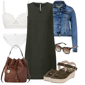 Outfit mit Weiß/Creme Brazilian-slip/Unterteil/Klassischer Slip/Transparenter Slip/Miederhose/Taillenslip/Ouvert Slip etam "Outfit Für Den Sommer"