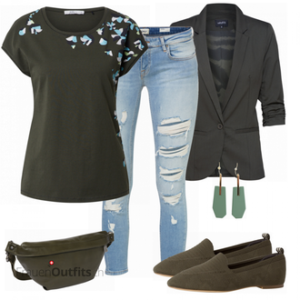 Outfit mit Blau T Shirt EDC by Esprit "Frühlings Outfit"