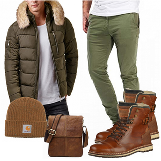 Outfit mit Braun/Grün Hut Carhartt "LEIF NELSON"