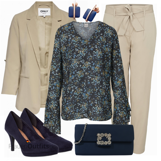Schicke Outfits mit Beige Hose Große Größe S.Oliver Black Label "Schickes Outfit für die Konferenz"