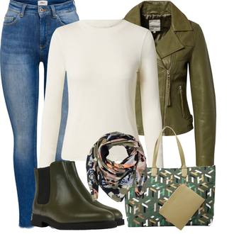 Outfit mit Schwarz Stiefel Camper "Herbstlicher Look"