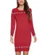 Abollria Damen Strickkleid mit Norwegermuster Langarm Knielang Weihnachten Pullikleider Rundhals Christmas Jumper