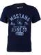 MUSTANG Herren T-Shirt Rundhals Kurzarm Logo Print Baumwolle Schwarz Weiß Blau Grau S M L XL 2XL 3XL [M, Mood Indigo (1004412-5228)]