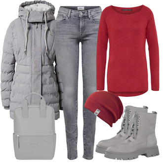 Outfity na svátky Old Money s Šedá/Světle šedá/Tmavě šedá Kožená bunda/Push up Džín/Džíny s Rozparkem/Džíny s Nízkým Sedem/Slim Fit Džíny/Kožené Boty/Zimní bunda/Motorkářské Džíny/Džín s Nízkým Pasem Only "Podzimní Ležérní Outfit"Look: Styl, Cool, Moderní, Krásný, Old Money, Bezešvé