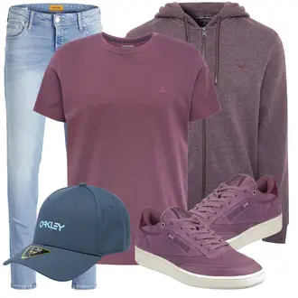 Outfit mit Hellblau/Blau Damen 7/8-Länge Jeans/Knöchelstiefel/Biker Jeans/Caprijeans/Cropped Jeans/Low Rise Jean/Low Waist Jean/Push up Jeans/Lederjacke/Slim Fit Jeans/Schlupfjeans/Leder Schuhe/Herren Lederjacke/Winterjacke Jack & Jones "Cooler Look für den Frühling"