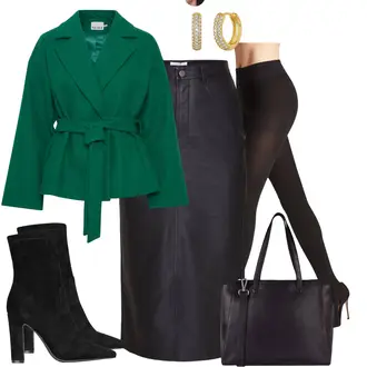 Feest Outfit met Leren rok/Leren Minirok/KunstLeren rok/Kokerrok/Kantoor Rok Sisters Point "Perfect voor de lente"Look: Burgerlijke Stand, Theater, Feest