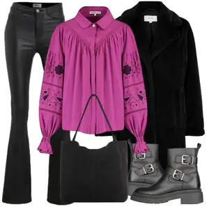 Winter Outfits met Purper/Roze Blouse & Tuniek Lange Blouse/Blouse met Lange Mouwen harper & yve "Outfit Voor De Winter"