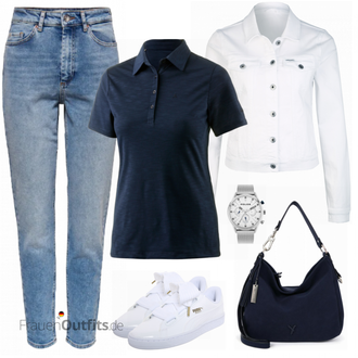 Outfit mit Blau T-Shirt Schöffel "Sportlicher Freizeitlook"