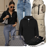 Schwarze Sneaker Outfits image