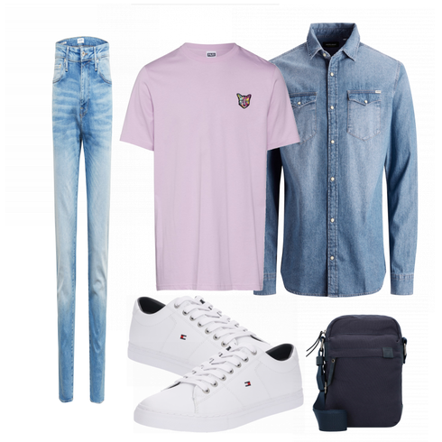 Blau Hemd Jack & Jones kombinieren