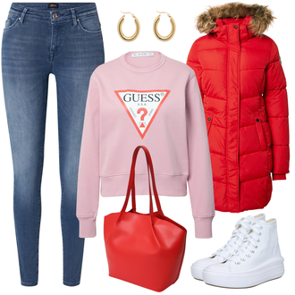 Hochzeit Outfit mit Weiß/Creme Plateau-Sneaker/Canvas-Sneaker/Sneaker Mit Seitlichem Reißverschluss Converse "Stylisher Freizeitlook"Look: Hochzeit, Konzert, Schule
