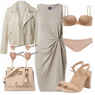Outfit mit Beige Kleid Große Größe GAP "Sommer Look für modische Frauen"