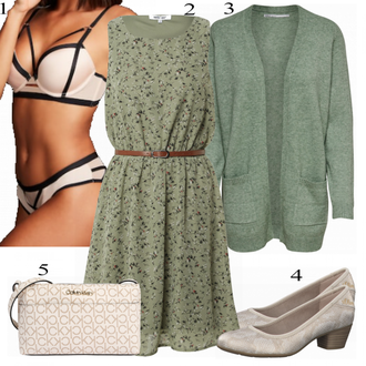 Kombinacije za posao sa Bež/Siva/Pink/Plava Gaćice Lascana "Lente Outfits"