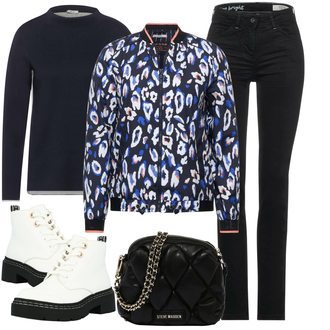Outfit mit Schwarz Schuh Stiefel river island "Outfit Für Den Winter"